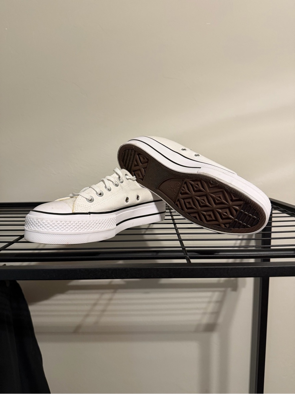 Converse White Low Top Platform Sneakers